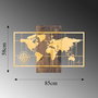 Wallity World Map With Compass - Gold
